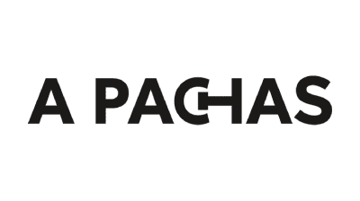 Centered black Apachas brand text logo