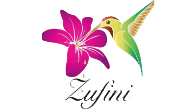 Hummingbird sipping a pink lily logo