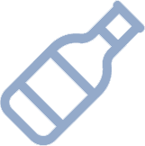 Blue outline bottle icon tilted