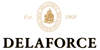 Delaforce gold crest and text logo