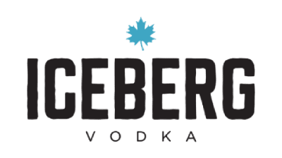 Iceberg brand logotype with teal maple emblem