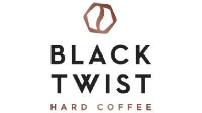 Black Twist Hard Coffee logo with icon.