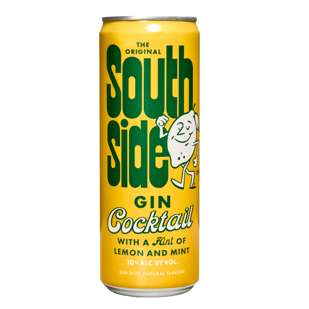 Yellow can of South Side gin cocktail.