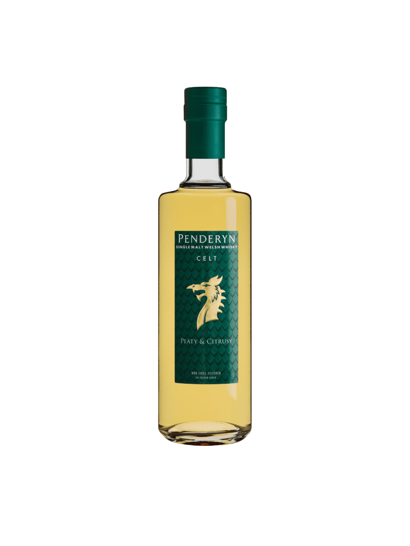 Penderyn Celt bottle with green dragon label